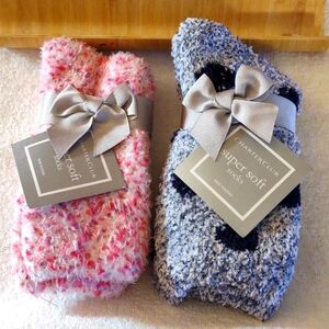 NWT Two Pairs Super Soft Socks | Macy's - Pink & Blue